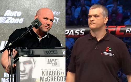 Dana White (left) & Vyacheslav Kiselev (right) [Image Credits- @ZohebMMA on Twitter]