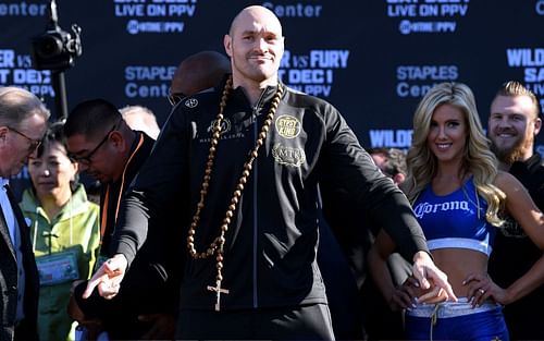 Tyson Fury at pre-fight festivities