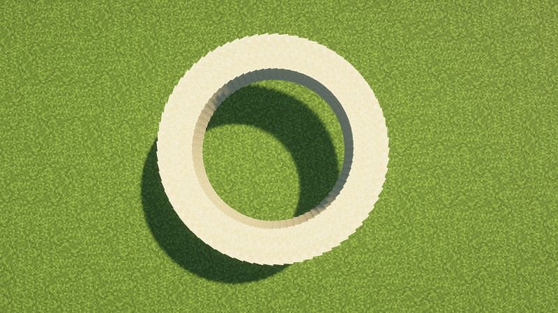 A perfect circle is possible to make using commands (Image via Minecraft)