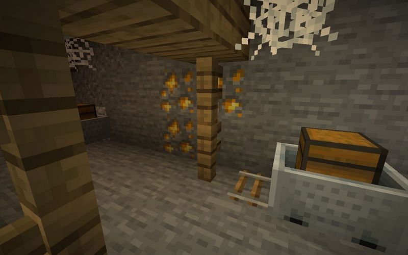 Mineshafts are great places to find ores (Image via Mojang)