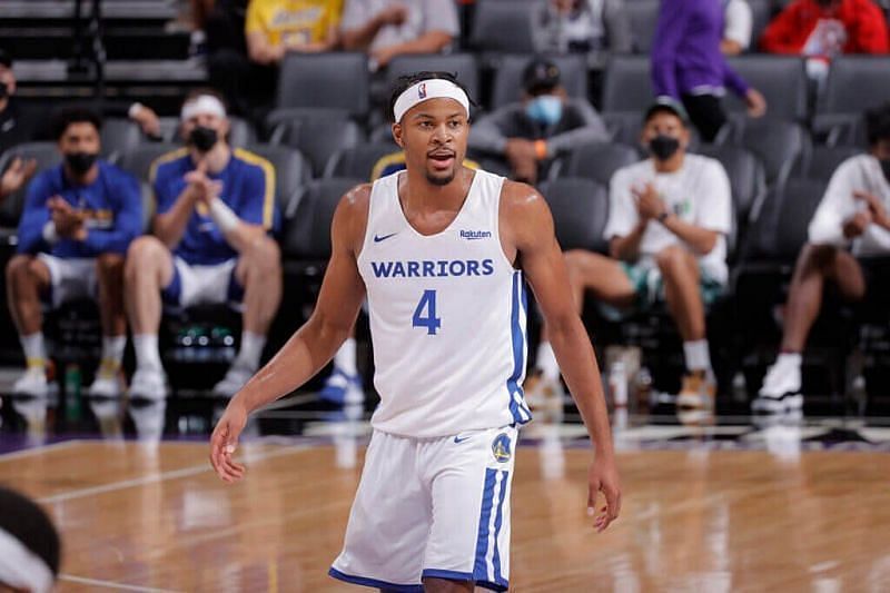 Moses Moody of the Golden State Warriors at the 2021 NBA Summer League