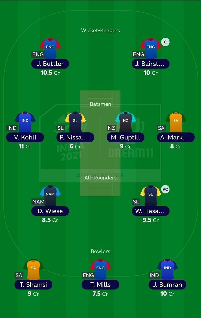 Suggested Team: T20 World Cup Match 29 - ENG vs SL