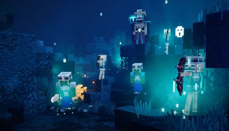 Similar in appearance to the Nameless One, necromancers are hostile mobs that summon additional undead mobs (Image via Mojang)