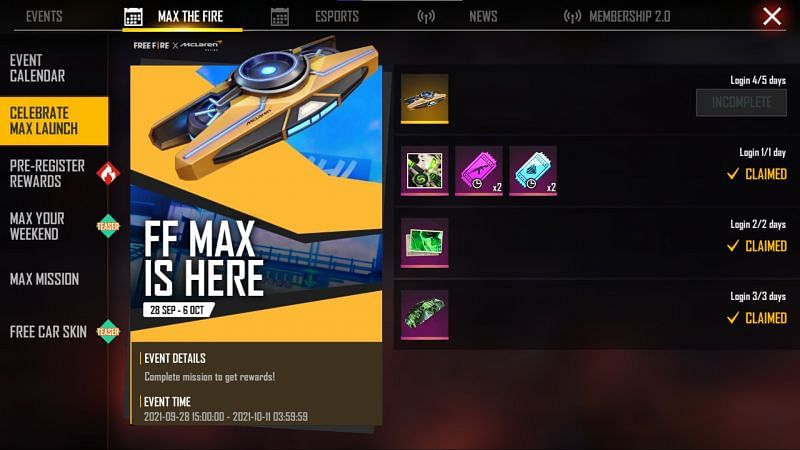 This event offers a free loot box (Image via Free Fire)