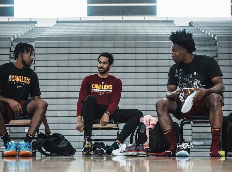 Darius Garland, Jarrett Allen and Collin Sexton of the Cleveland Cavaliers [Source: Cavaliers Nation]