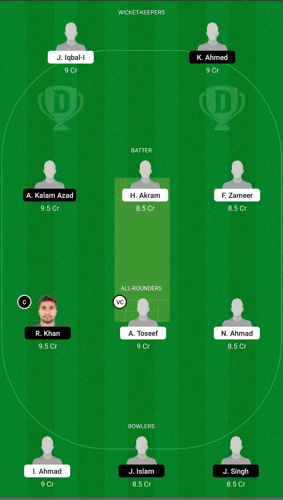 INT vs MAU Dream11 Team - 1