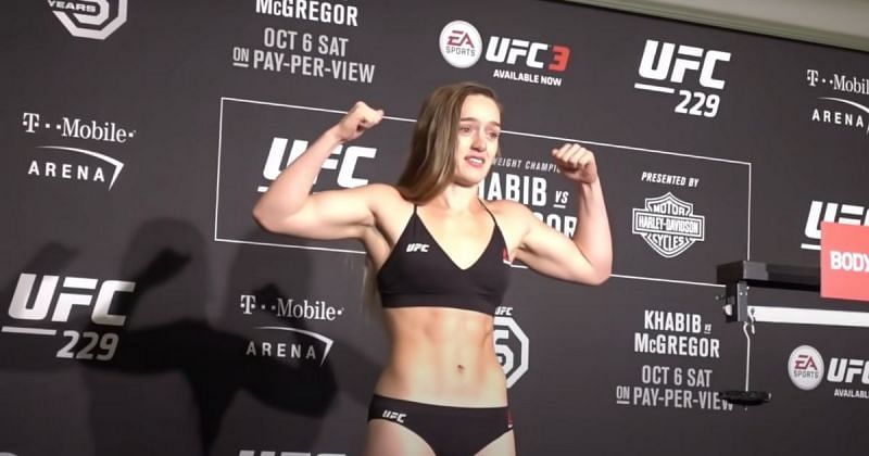 Aspen Ladd at the UFC 229 weigh-ins.
