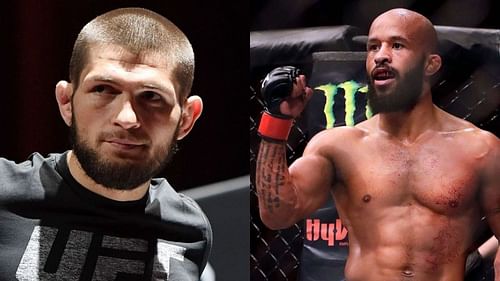 Khabib Nurmagomedov (left) and Demetrious Johnson (right)