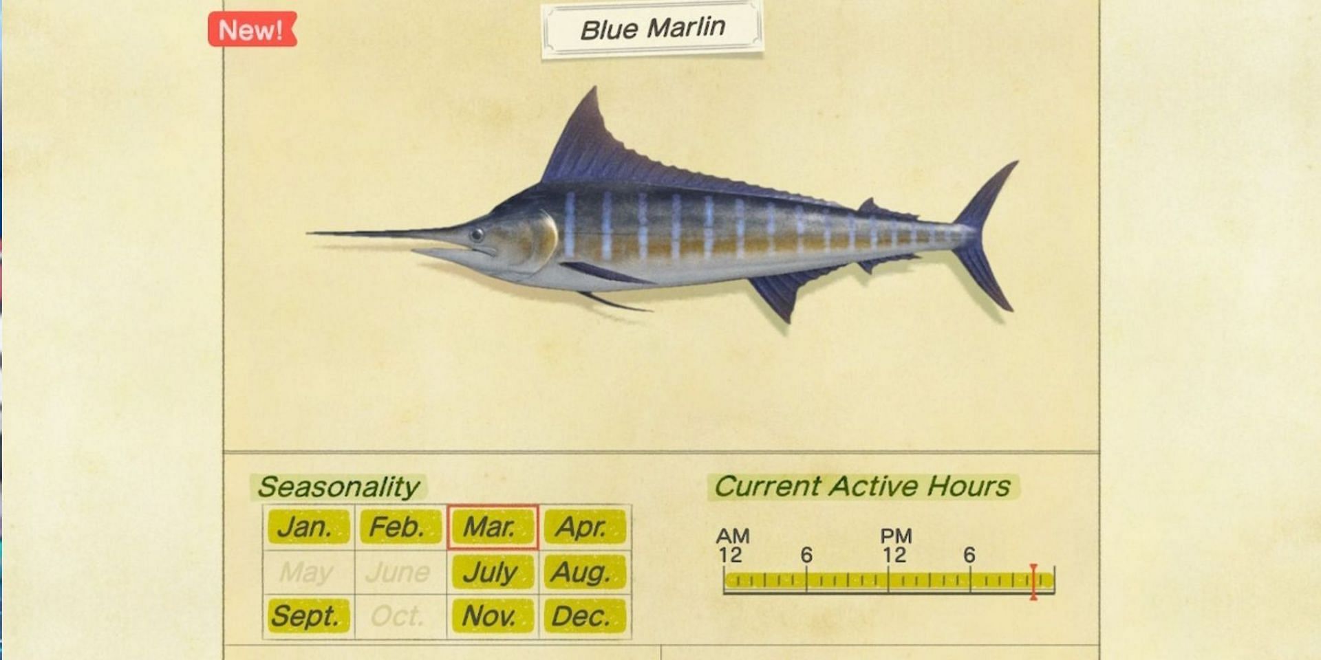 Blue Marlin in Animal Crossing (Image via Nintendo)