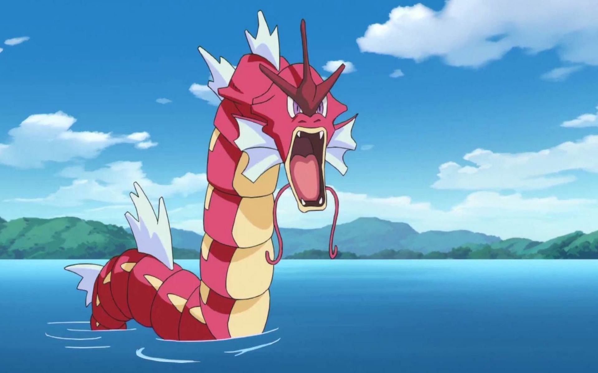 Gyarados dons a red sprite in its shiny version (Image via The Pokemon Company)