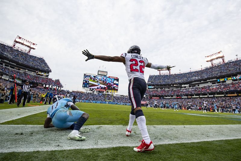 Gareon Conley shuts down Tennesse Titans WR A.J. Brown while with the Houston Texans