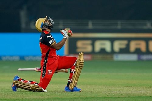 KS Bharat celebrates after guiding RCB to a victory