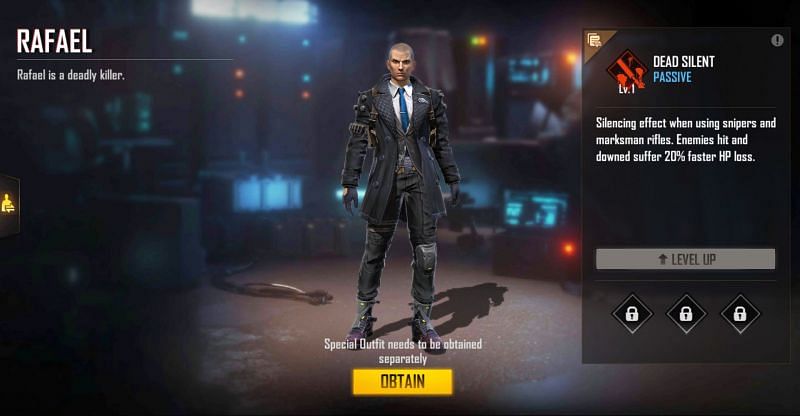 Rafael is available for 499 diamonds or 8000 gold (Image via Free Fire)