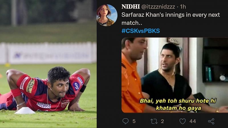 Sarfaraz Khan had another disappointing outing with the willow in IPL 2021
