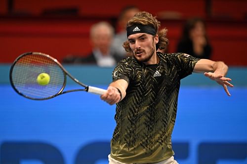 Srefanos Tsitsipas in action at the Erste Bank Open