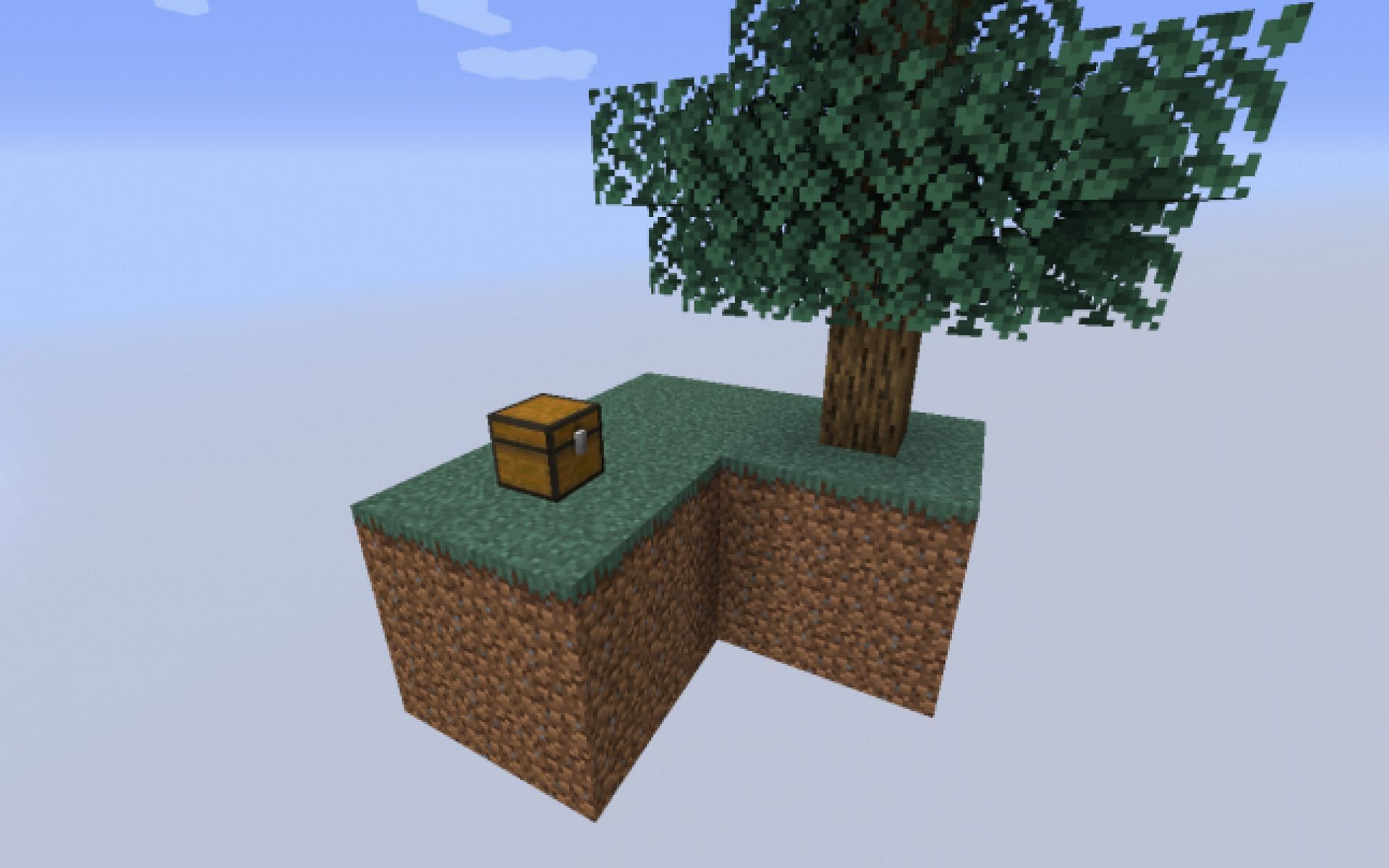 Una imagen de una isla en Minecraft Skyblock.  Imagen a través de Minecraft.