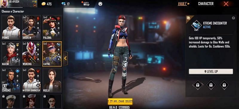 Xayne character in Free Fire (Image via Garena)