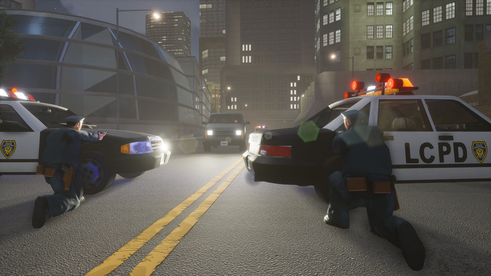 A screenshot with GTA 3 cops (Image via Rockstar Games)