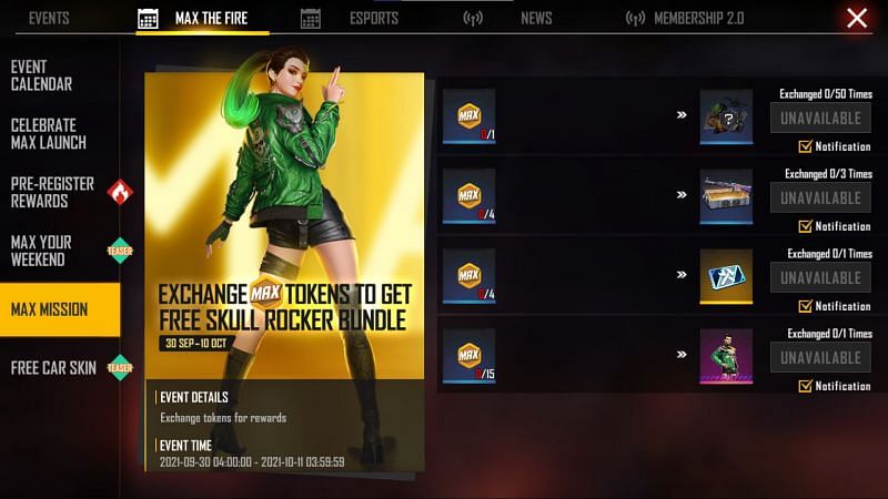 The Max Mission event (Image via Free Fire)