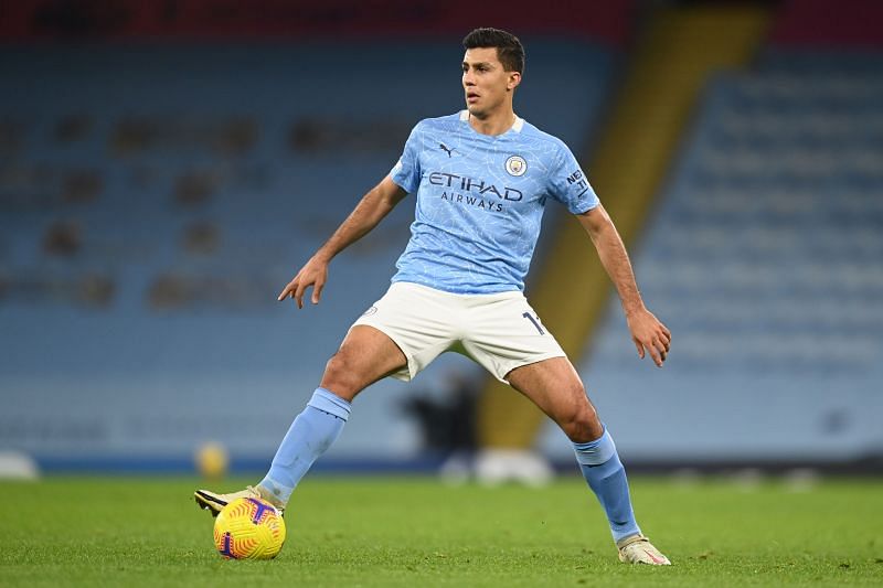 Rodri in action for Manchester City.