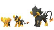 Shiny Shinx, Luxio, and Luxray's models within Pokemon GO (Image via Niantic)