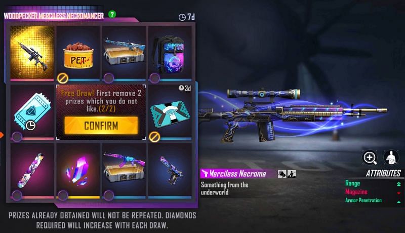 Players need to remove two items that they do not want (Image via Free Fire)
