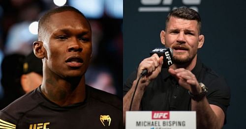 Israel Adesanya (left); Michael Bisping (right)