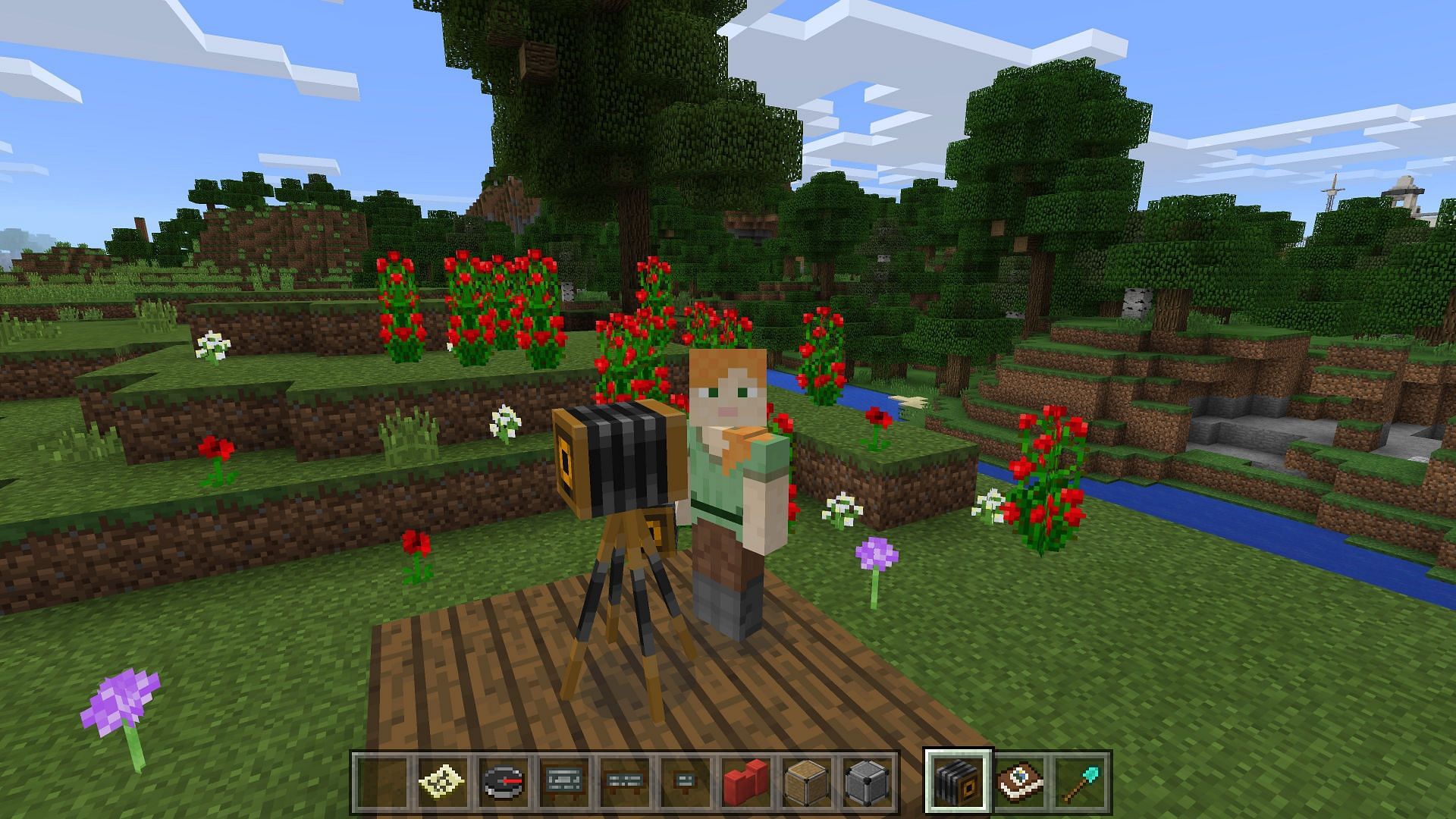 The camera can be used in Minecraft: Education Edition to create a photo portfolio (Image via Mojang).