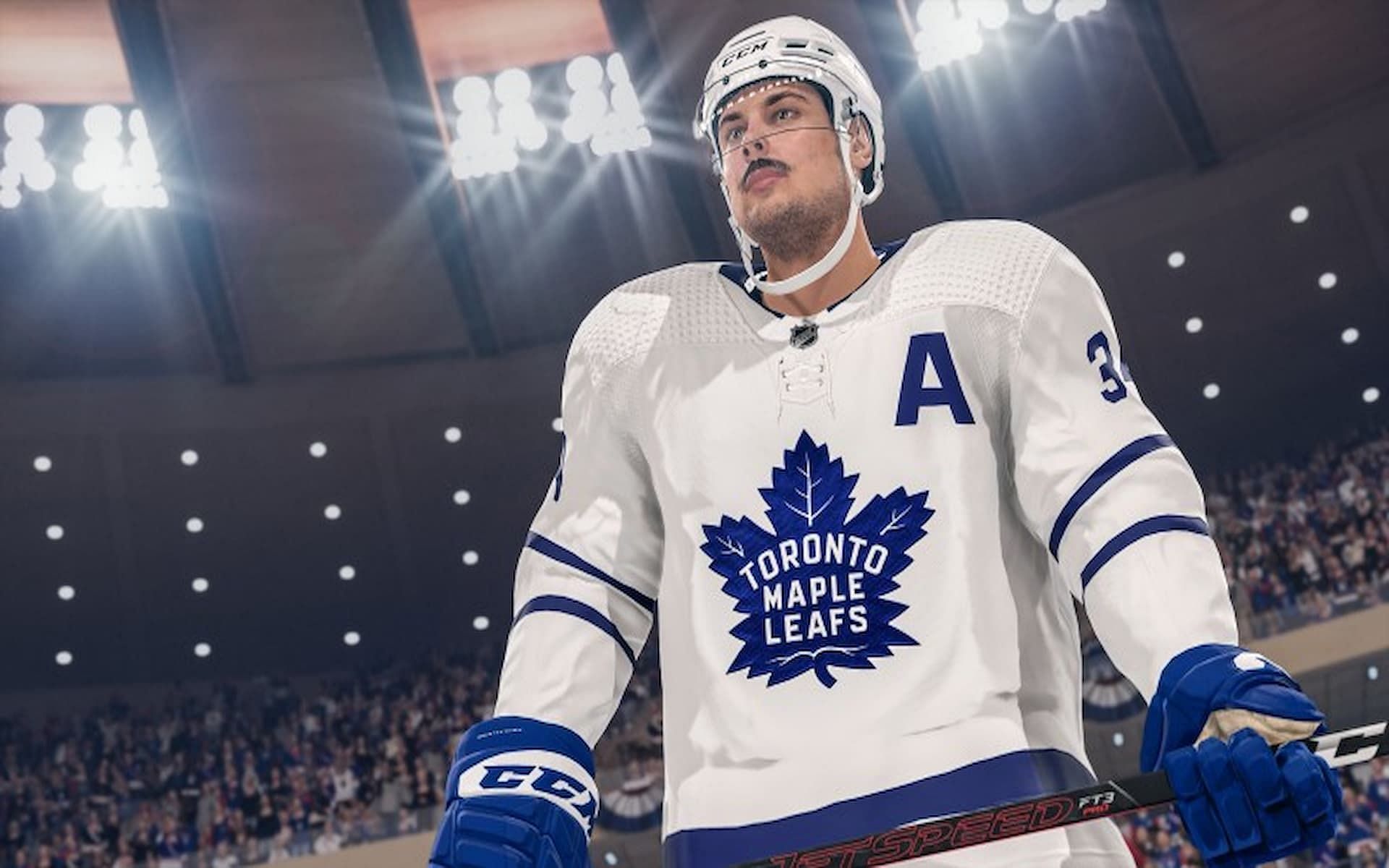 A Toronto Maple Leafs player in NHL 22. (Image via EA Sports)
