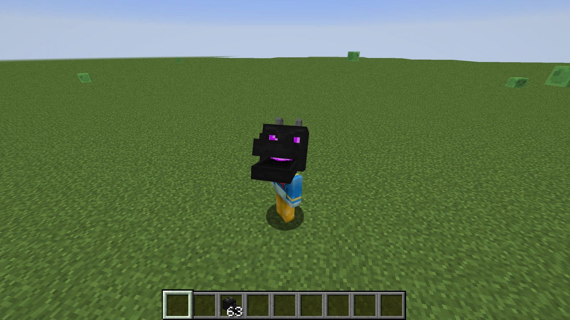 Players can put any item on their heads with the help of a few tricks (Image via Minecraft)