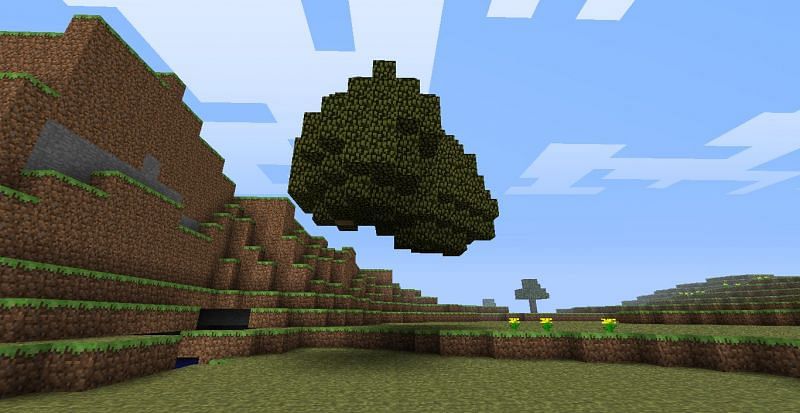 A higher tick speed will make the leaves go away much faster. Image via Minecraft