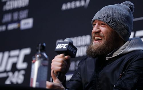 Conor McGregor at a press conference for UFC 246