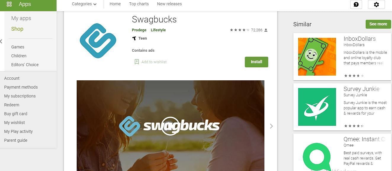 Swagbucks is a famous GPT app (Image via Google Play Store)