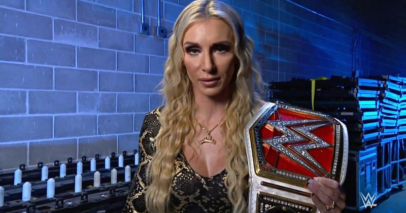 Charlotte Flair with the RAW Women&#039;s Championship.