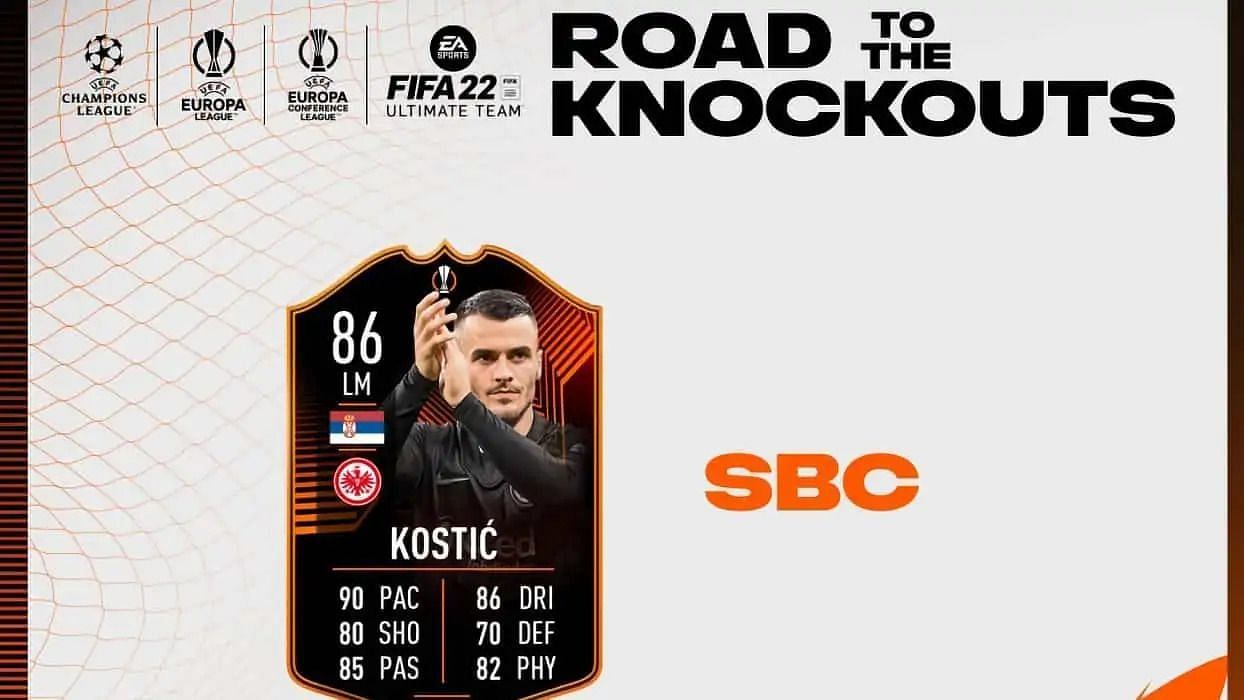 Filip Kostic RTTK card is the latest SBC in FIFA 22 (Image via EA Sports)