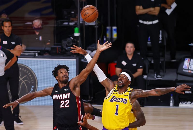 Jimmy Butler in the 2020 NBA Finals against the Los Angeles Lakers