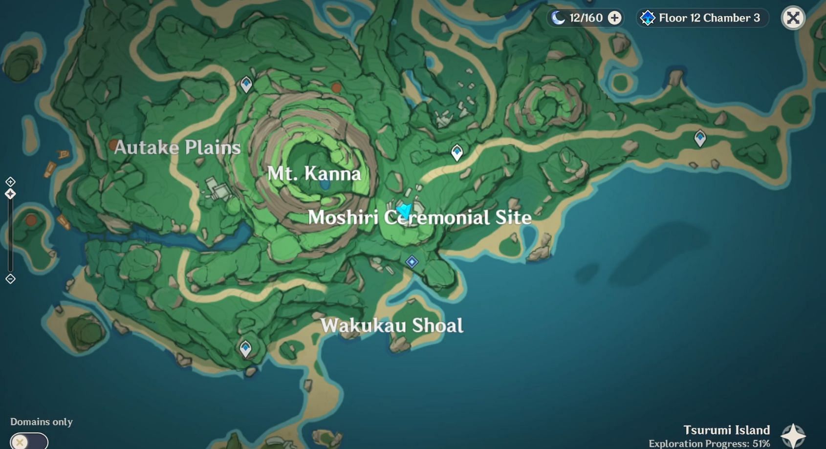 Location of the stones on the map (Image via miHoYo)
