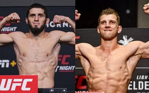 Islam Makhachev (left) and Dan Hooker (right)