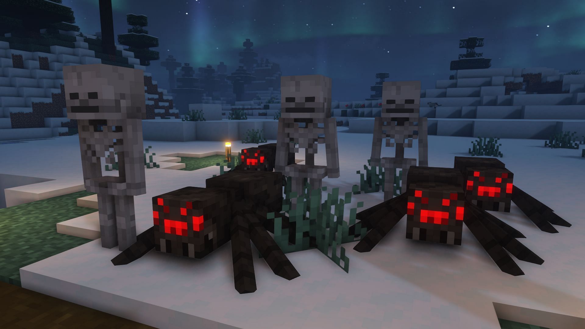 Many mobs at one place (Image via Minecraft)
