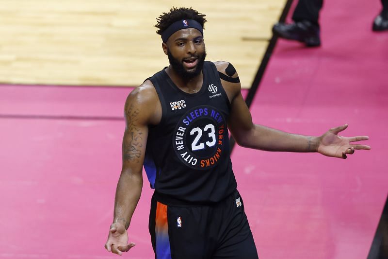 New York Knicks center Mitchell Robinson has been participating in some contact drills in practice