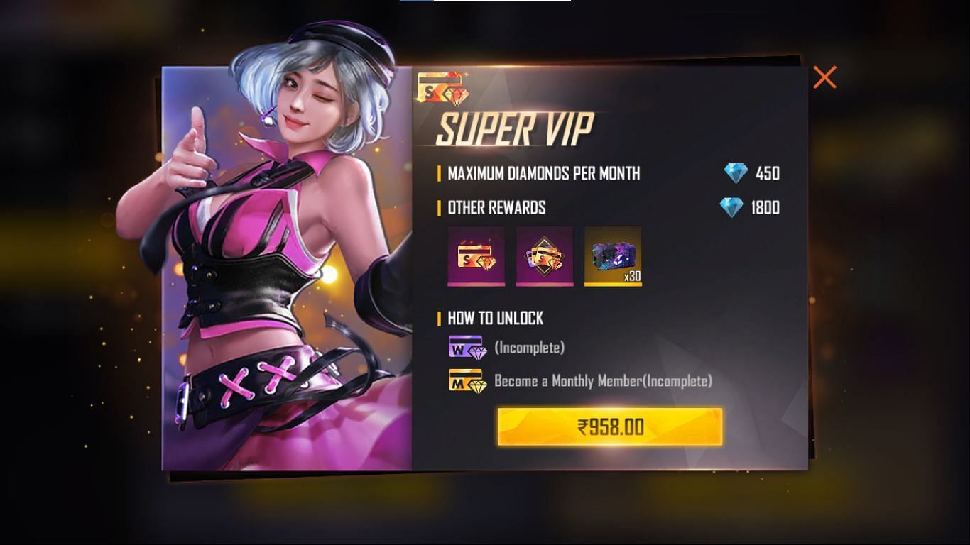 Super VIP privileges (Image via Free Fire)