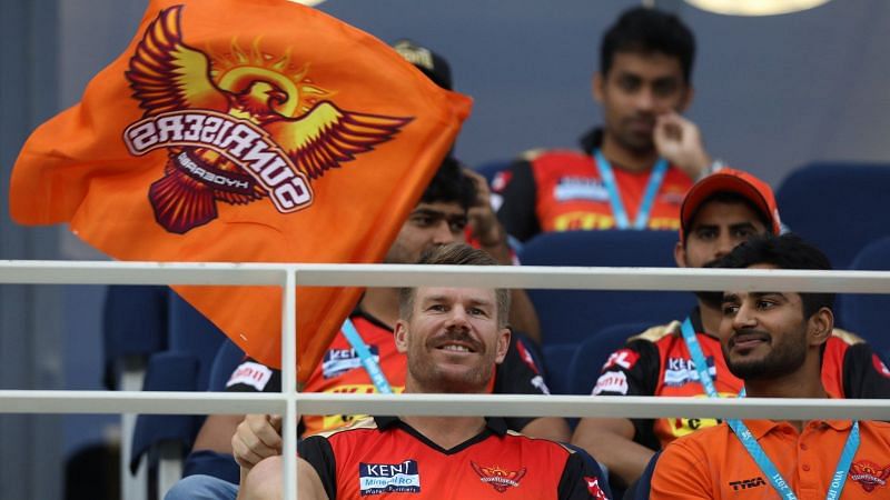 Warner cut a sorry figure cheering for SRH from the stands.