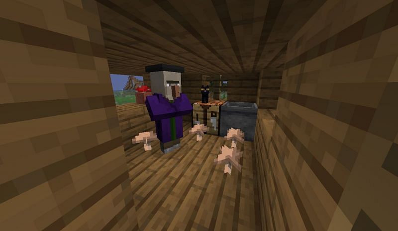 A witch in her swamp hut (Image via Mojang)