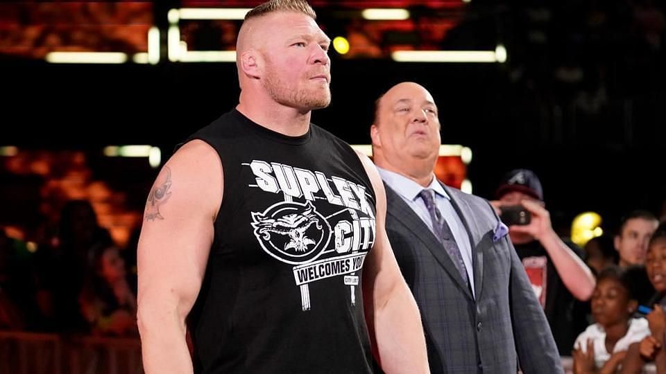 Brock Lesnar with his former advocate Paul Heyman