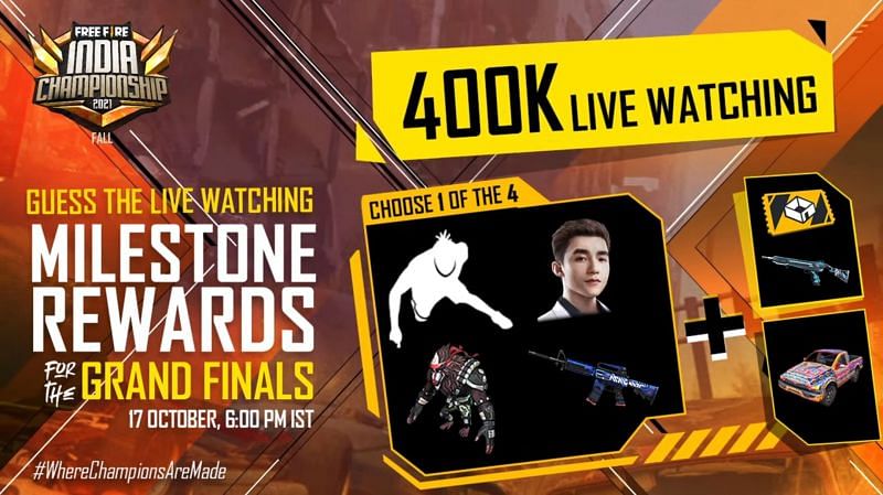 FFIC Fall Grand Finals rewards (Image via Garena)