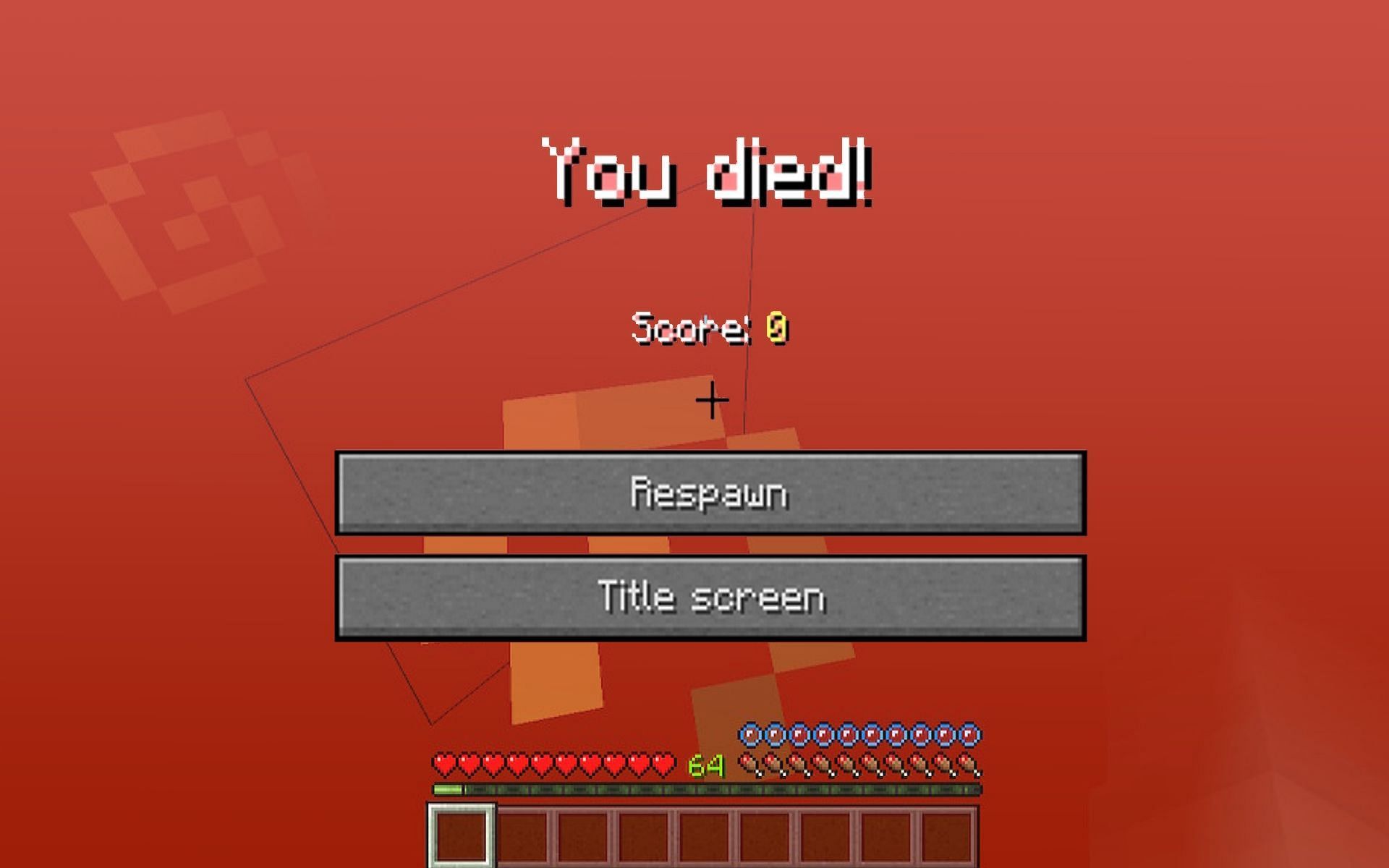 A player&#039;s death screen after swimming in lava. (Image via Mojang).