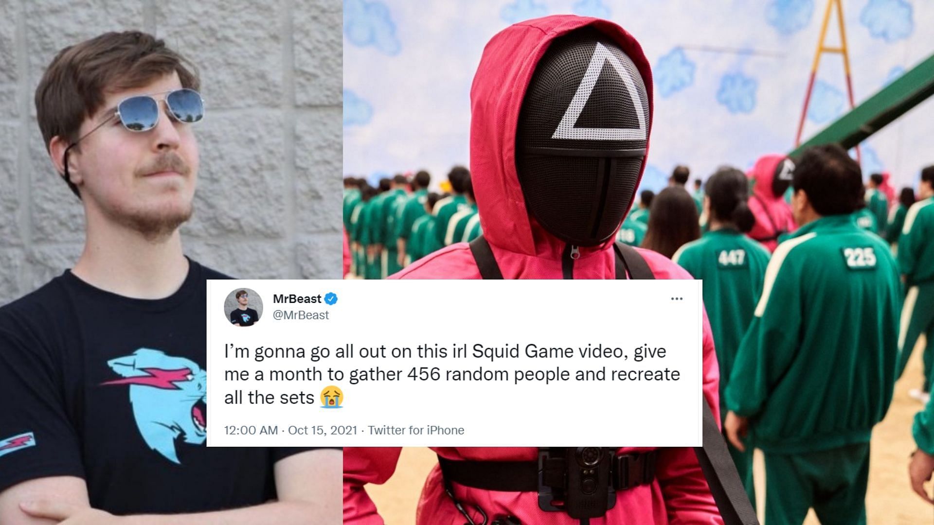 MrBeast gets busy with his recreation of Squid Game in real life (Image via Sportskeeda)