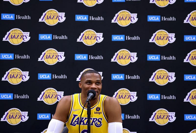 Russell Westbrook at the 2021 LA Lakers Media Day