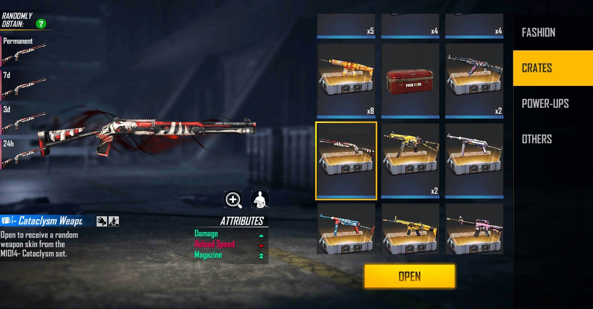 M1014 - Cataclysm Weapon Loot Crate in Free Fire (Image via Free Fire)