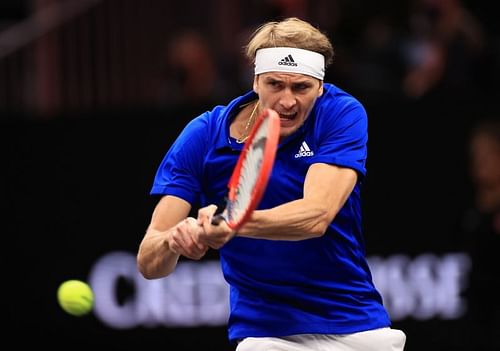 Alexander Zverev in action during the 2021 Laver Cup